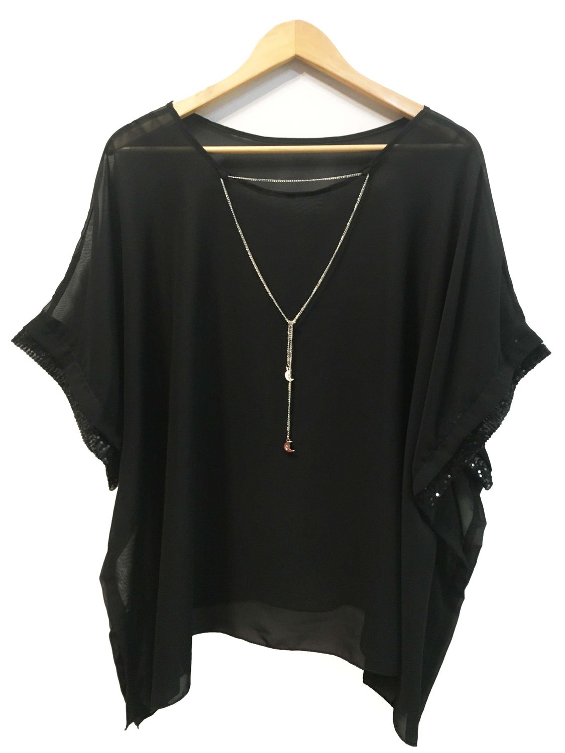 casaca gasa cadena, color: negro