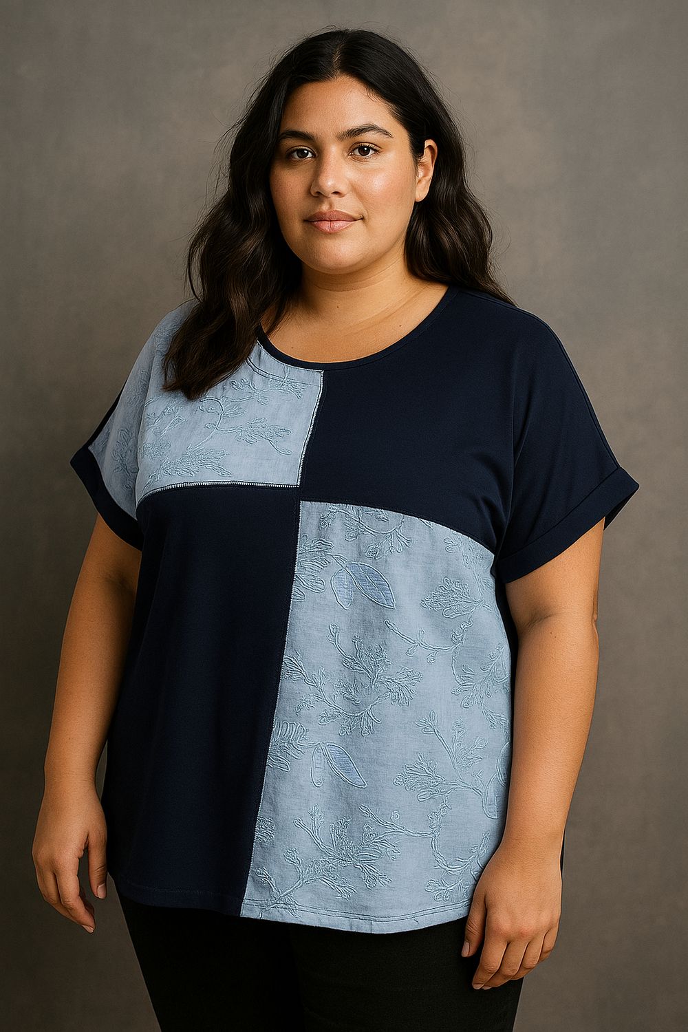 remera combi broderie