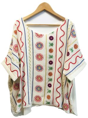 blusa gasa bordada mc