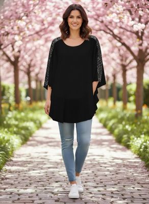 casaca gasa tira lentejuelas