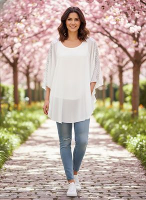 casaca gasa tira lentejuelas