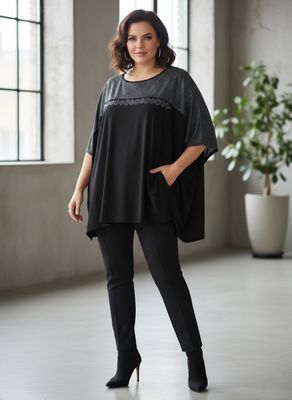 remera poncho canesú lurex