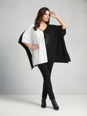 remera poncho bicolor
