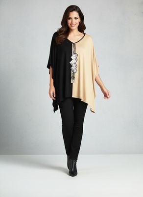 remera poncho bicolor