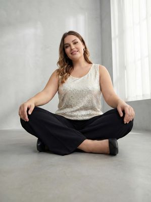 musculosa microfibra con lentejuelas