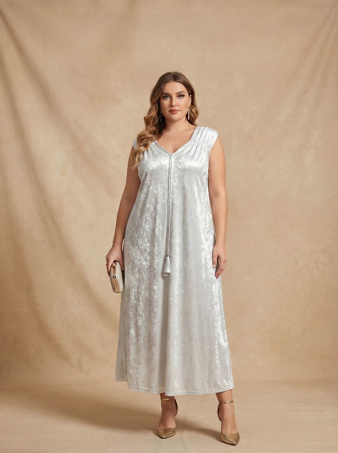 vestido peach cordón