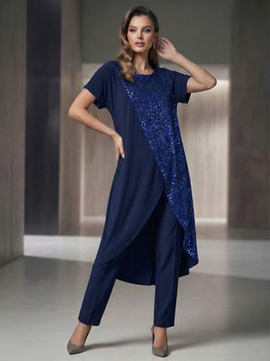 túnica microfibra y lentejuelas cruzadas