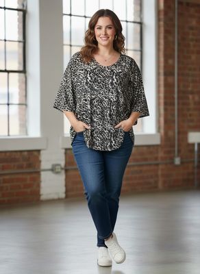 remera puño ancho microfibra estampada