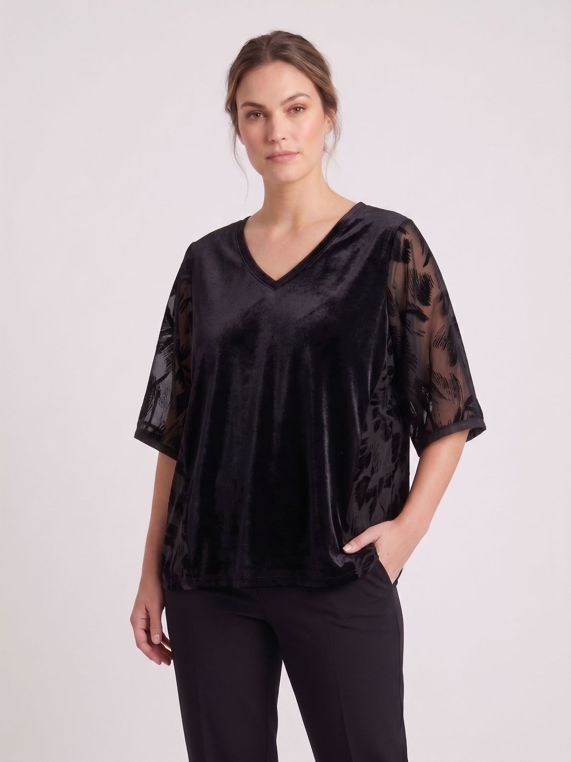 remera lurex con lateral en gasa