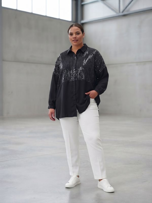 camisa gasa con lentejuelas