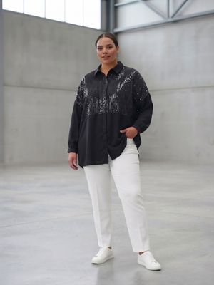 camisa gasa con lentejuelas