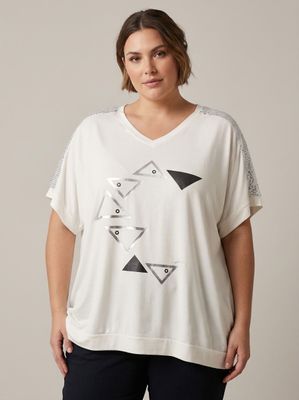 remera hombro lentejuelas