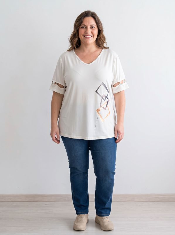 remera microfibra perlas manga