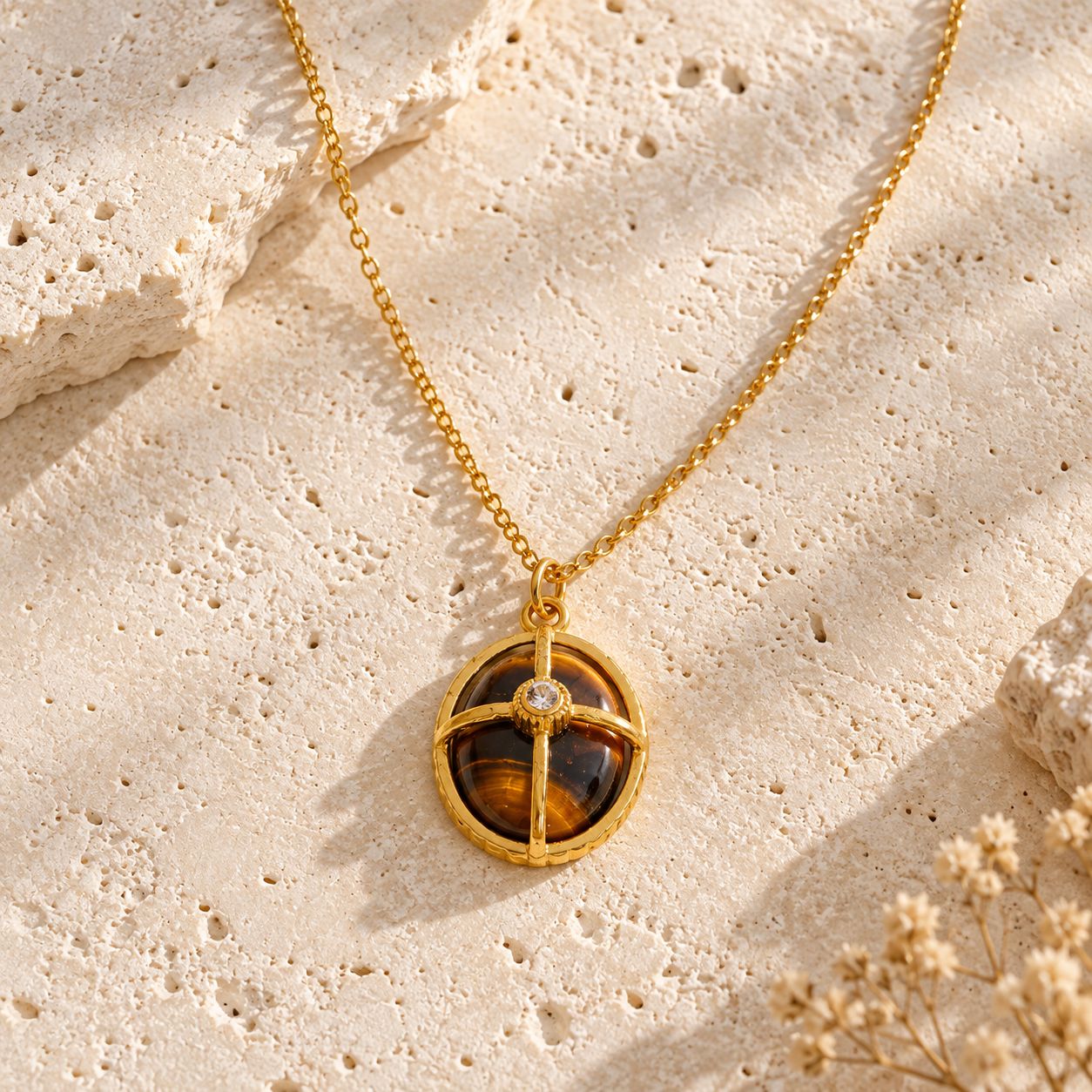 Golden Tiger’s Eye Pendant Necklace