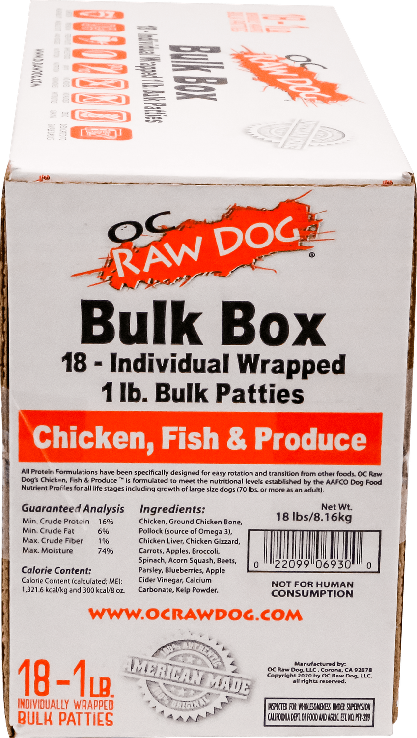 OC Raw Chicken &amp; Fish 18# Bulk Box