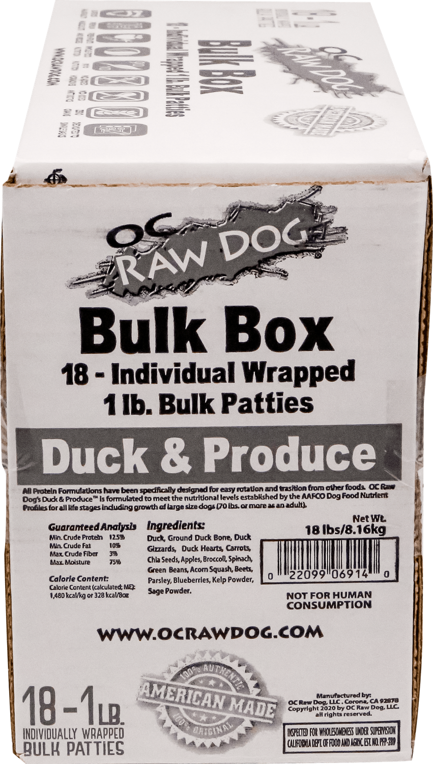 OC Raw Duck18# Bulk Box