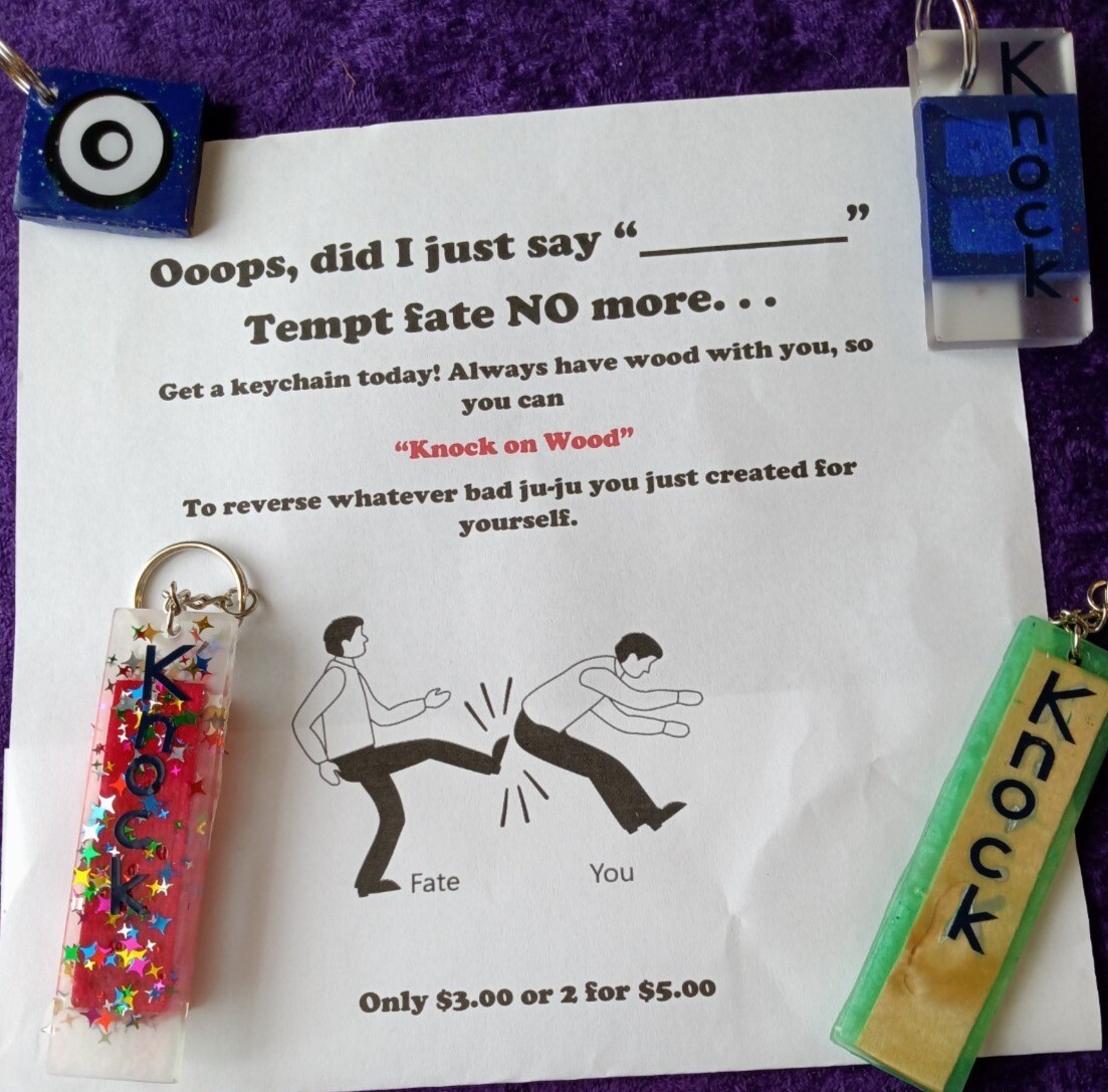 Knock on wood keychain!