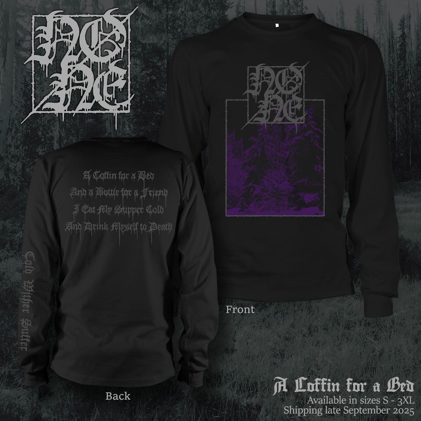 NONE - &quot;A Coffin for a Bed&quot; Long-Sleeve Shirt