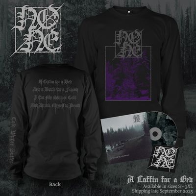NONE - &quot;A Coffin for a Bed&quot; Long-Sleeve Shirt / CD / Patch Bundle