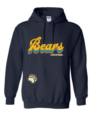 Retro Bears on Navy Pull over Hoodie