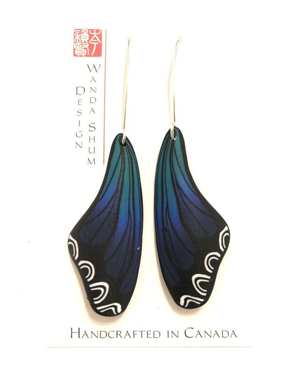 Earrings - Butterfly Wing - Blue Green