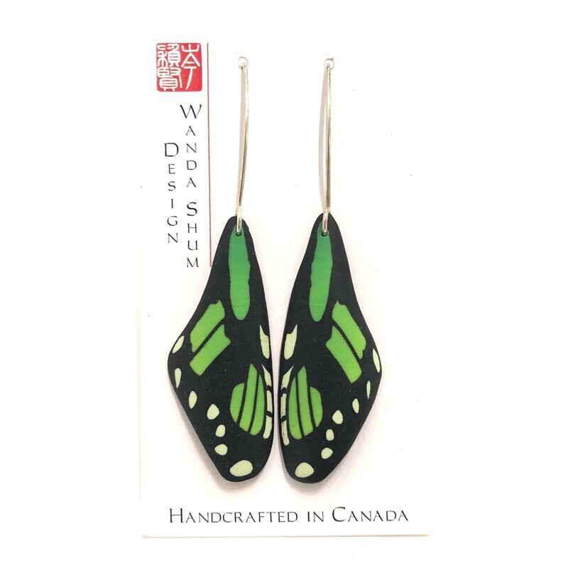 Earrings - Butterfly Wing - Green