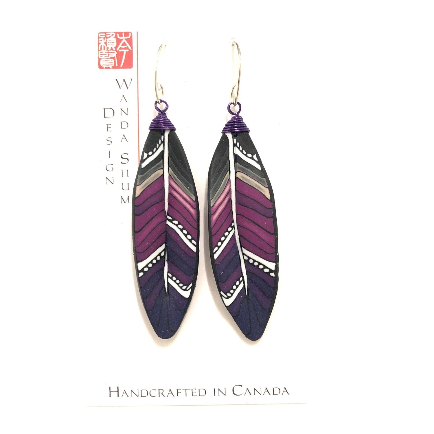 Earrings - Feather - Violet