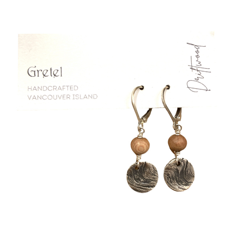 Round Drop/Wood (.960 ss, rosewood, .925 hook) - Driftwood