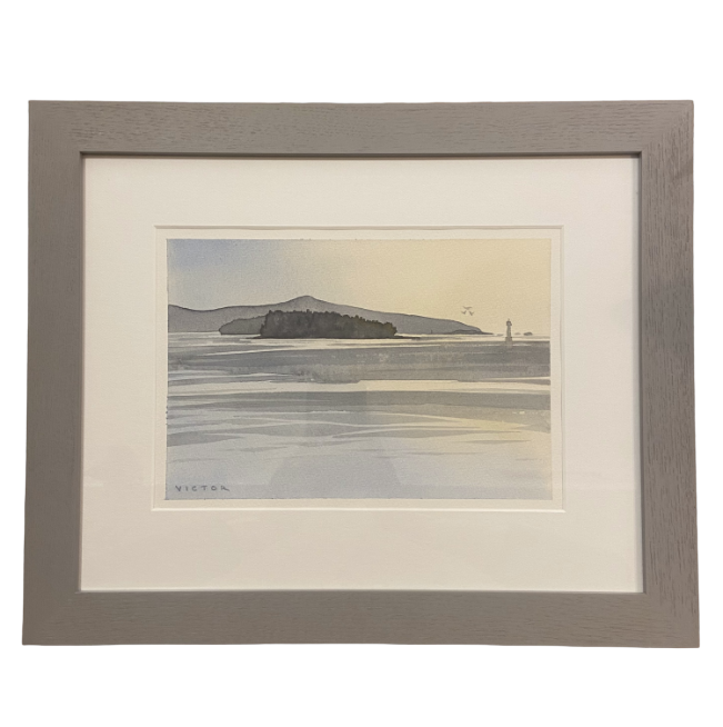 Framed painting: S.E. to Moresby Passage