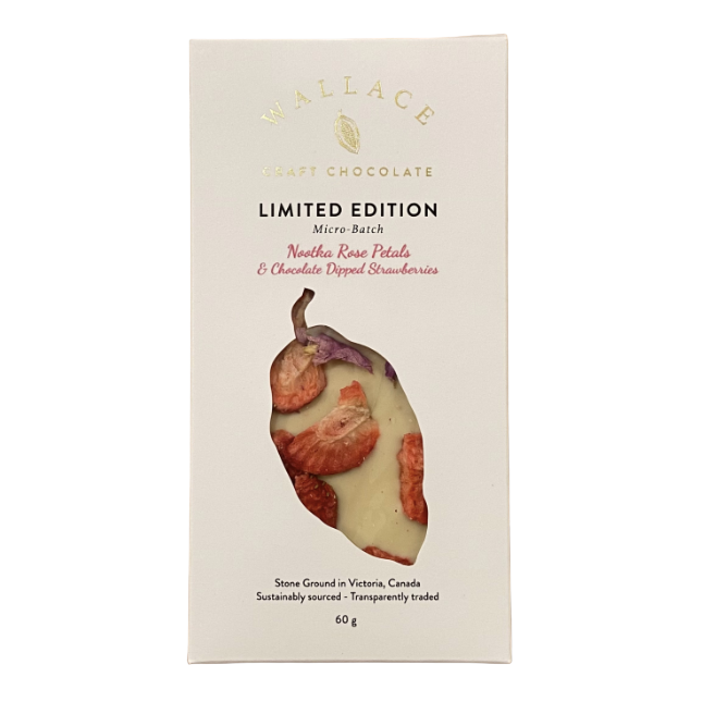 Chocolate Bean to Bar - Rose Petals &amp; Strawberry - White chocolate