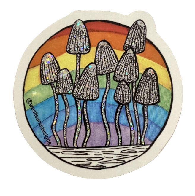 Sticker - Waterproof - Rainbow Mushroom