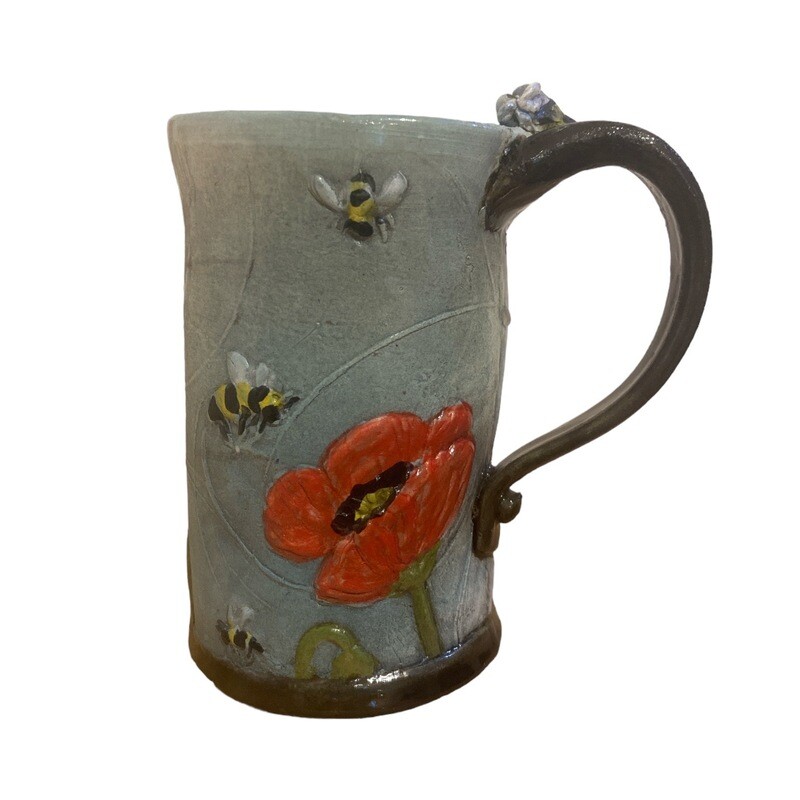 Mug - Bees and Poppies