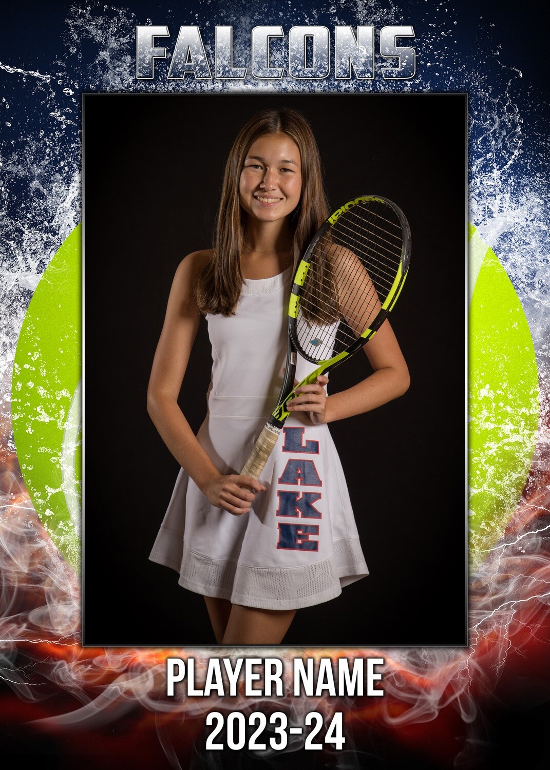 Splash Tennis Print with name and school year