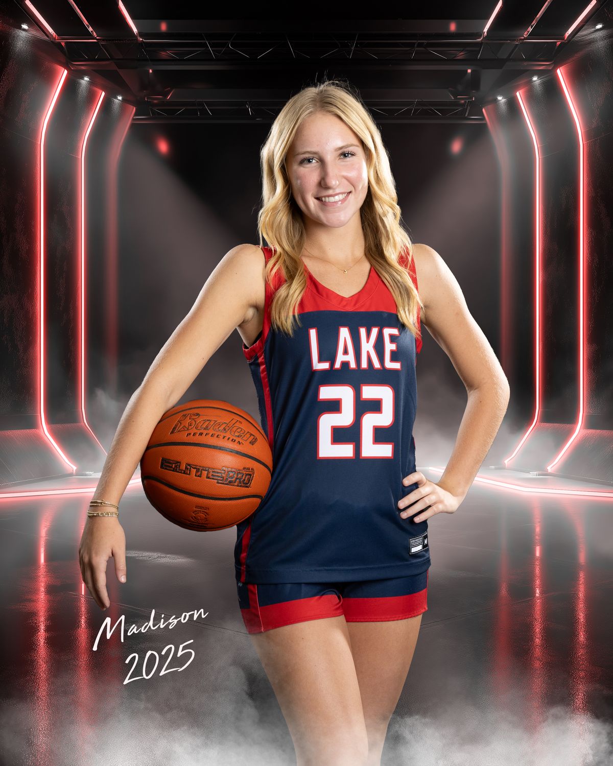 Digital image: red lights with name and year