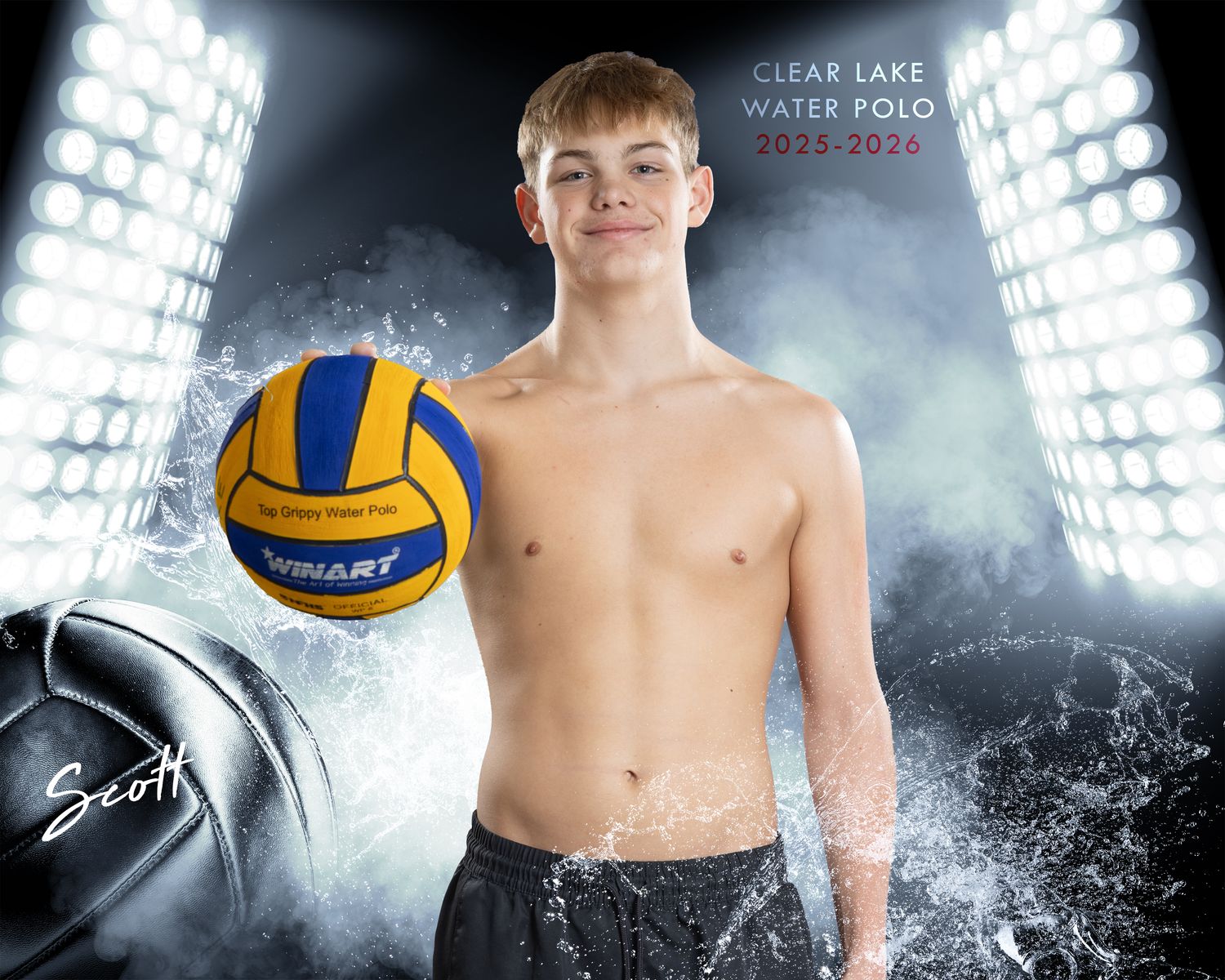 Lights Personalized Design with water polo option; 8 x 10 Print