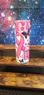 Ready to Purchase Hope w/Pink Nails 3D Sublimation Tumbler 20oz