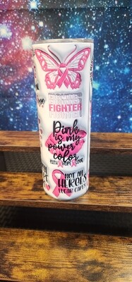 Ready to Purchase Think Pink 3D Sublimation Tumbler 20oz