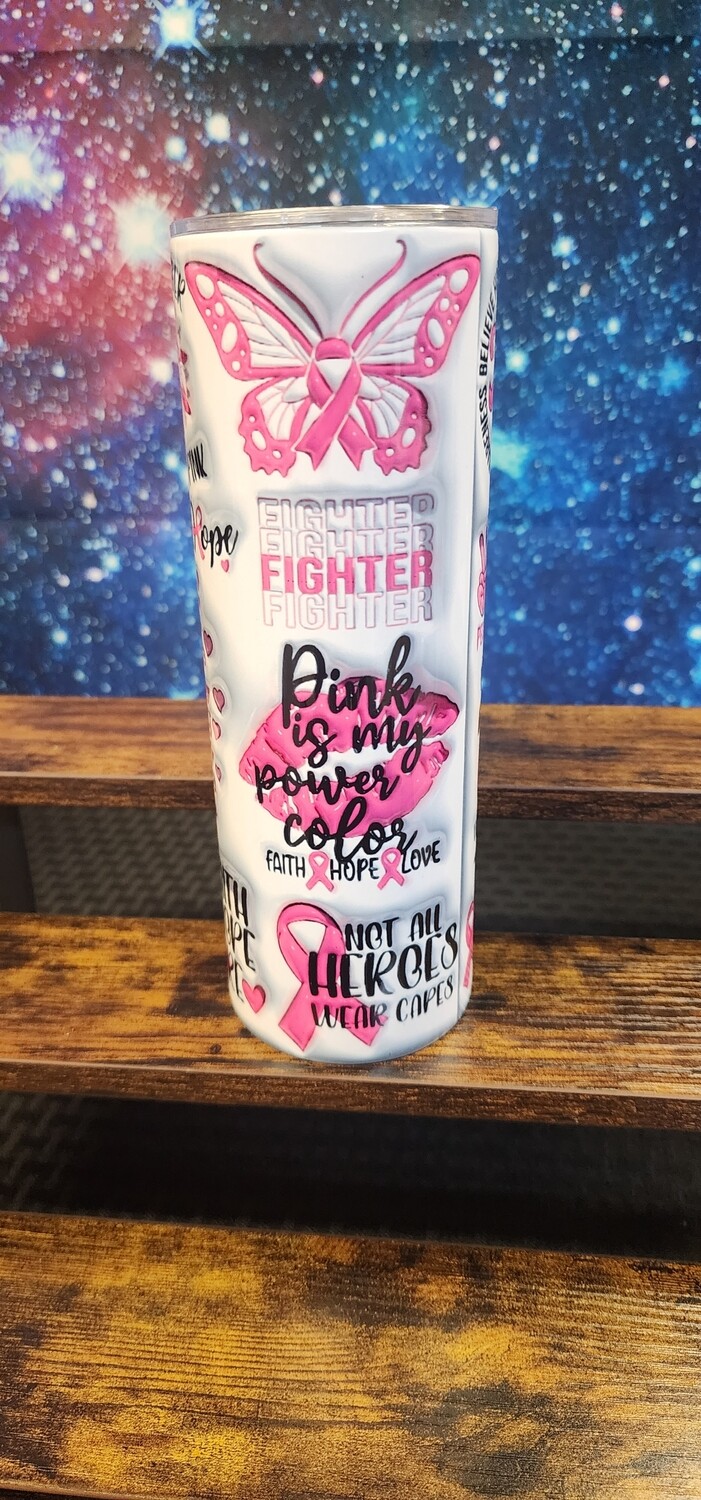Ready to Purchase Think Pink 3D Sublimation Tumbler 20oz