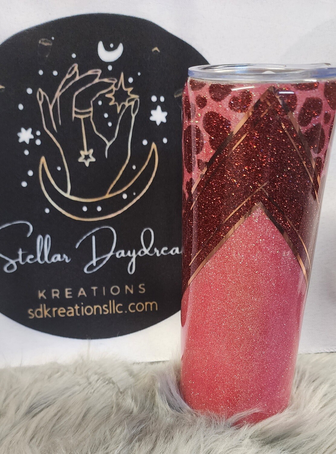 Ready to Purchase - 20oz Hearts V-split Epoxy Tumbler