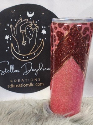 Ready to Purchase - 20oz Hearts V-split Epoxy Tumbler