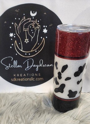 Ready to Purchase - 20oz. Cow Giveashitmeter Epoxy Tumbler