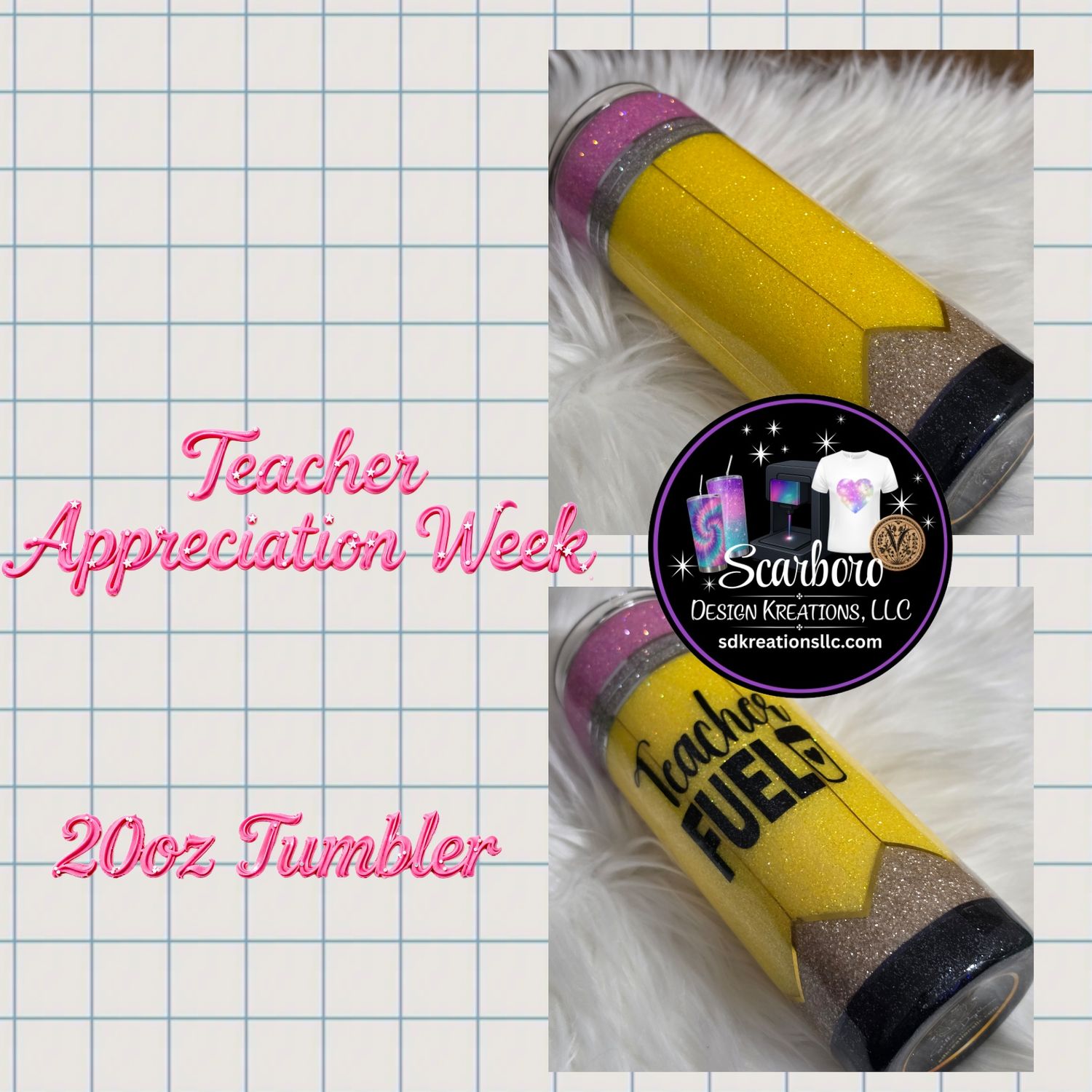 Ready to Purchase - Teacher Fuel 20oz Epoxy Tumbler