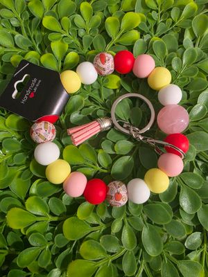 Pencil &amp; Apple- pink, yellow, red, &amp; white