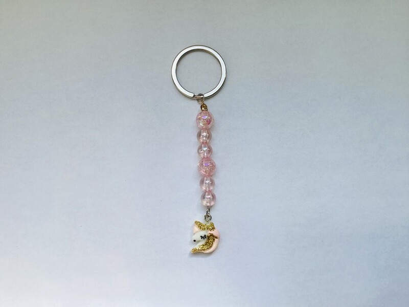 Pink Unicorn Keychain