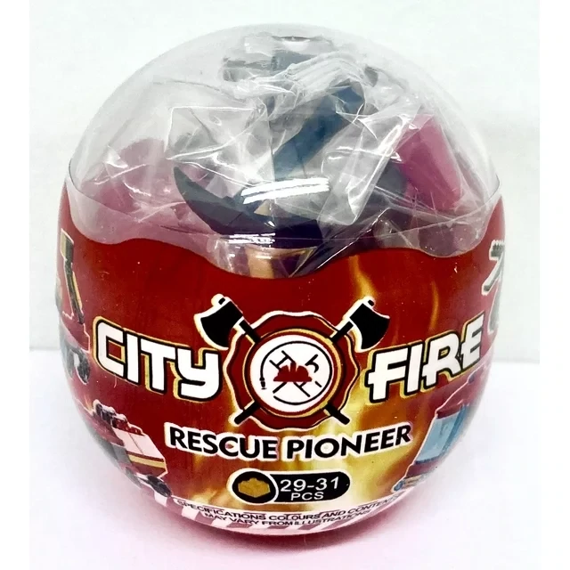 City Fire Rescue Construction Building Block Mystery Capsule Set