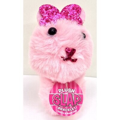 The Toy Network Pink Plush Slap Bracelet With Heart Ears