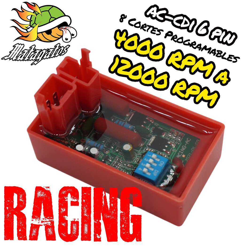RACING AC-CDI 6 pin-8 CORTES PROGRAMABLES 4000 RPM a 12000 RPM- SOLID RACING