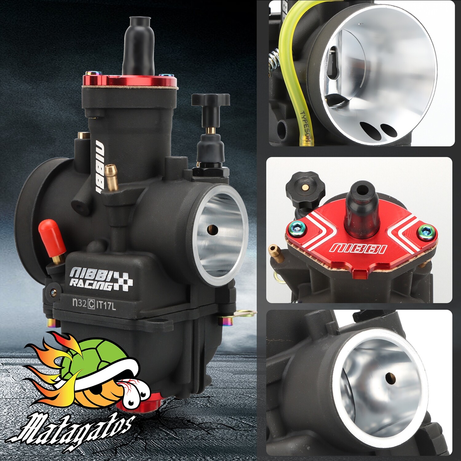 NIBBI - Carburador FULL RACING -PWK 30mm/32mm/34mm/36mm/38mm/40mm