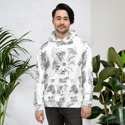 Black & White Collage Recycled Materials Unisex Hoodie