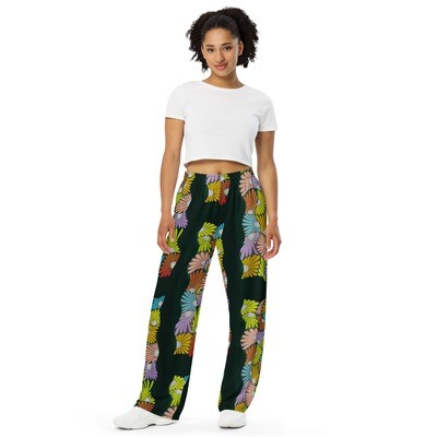 Trippy Flowers All-over print unisex wide-leg pants